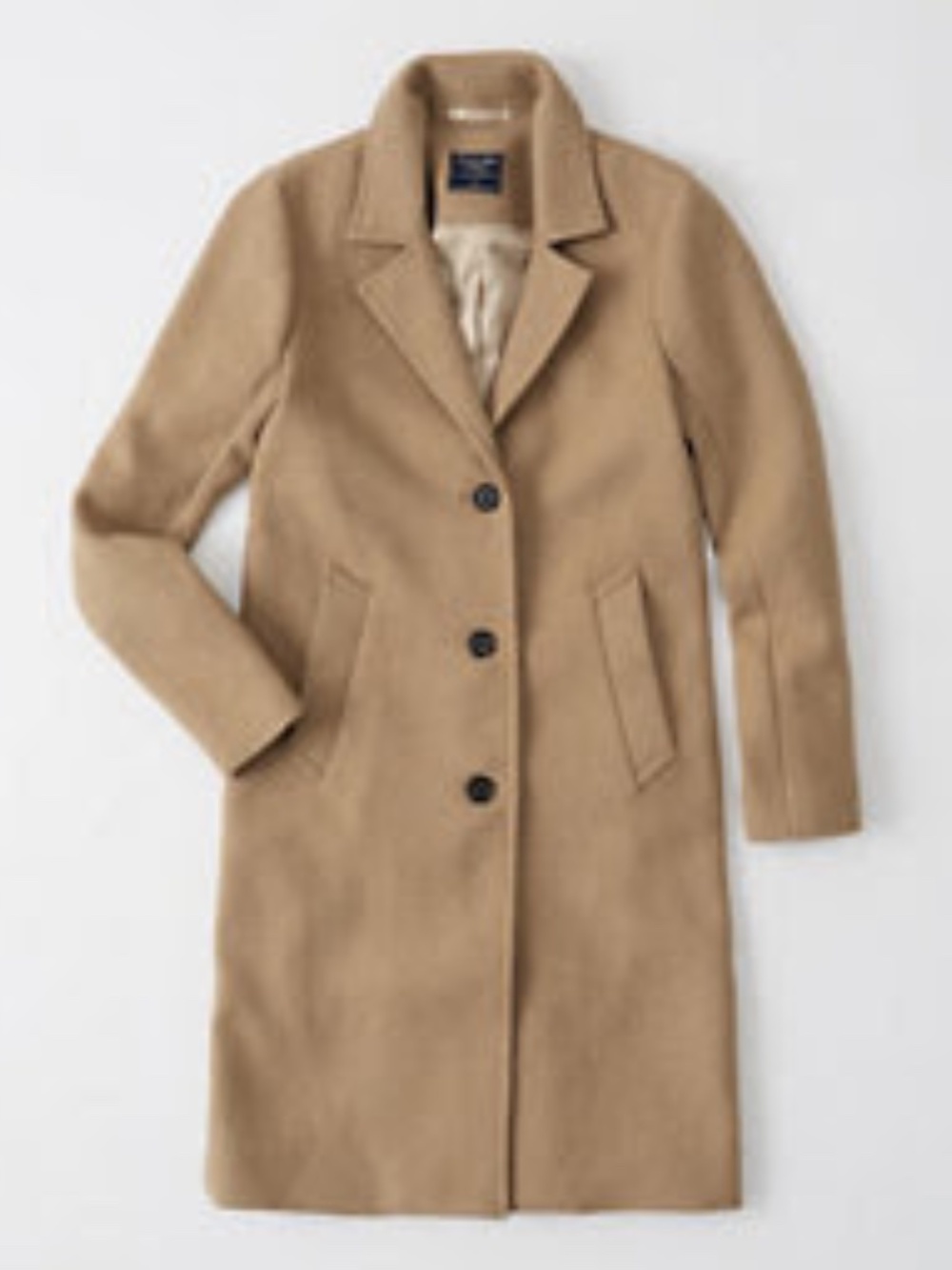 Abercrombie Women's Wool Blend Dad Coat - Camel - Small Tall
